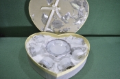 Сервиз, фарфоровые чайные пары в коробке, Сердечко. Фарфор. Florance porcelain. Сервиз, фарфоровые чайные пары в коробке, Сердечко. Фарфор. Florance porcelain.