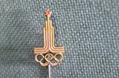 Знак, значок, фрачник "Олимпиада, эмблема, символ. Москва 1980 год". Заколка, тяжелый металл. #4