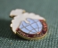 Знак, значок "Peace Мир Paix". Агитация за мир и дружбу. Белый голубь, символ мира. СССР.