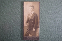 Фотография старинная "Молодой человек в сюртуке". Вена.