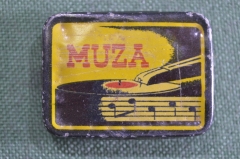 Коробка коробочка старинная для патефонных игл "Muza". Польша. 
