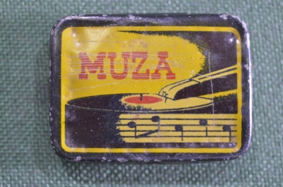 Коробка коробочка старинная для патефонных игл "Muza". Польша. #S1