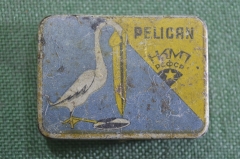 Коробка коробочка старинная для патефонных игл "Пеликан Pelican". НКМП. СССР. #S1