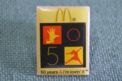 Знак значок "Макдональдс. McDonalds 50 лет". 