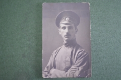 Фотография визитка старинная. Военный РИА. Юмор. Царская Россия. 1914 год. #S3