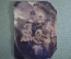Фотография старинная на металле "Три дамы в шляпках, с детьми". Российская Империя.
