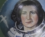 Елочная игрушка шар "В. Терешкова 60 лет первого полета женщины-космонавта". Стекло. Роспись.