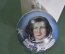 Елочная игрушка шар "В. Терешкова 60 лет первого полета женщины-космонавта". Стекло. Роспись. #U