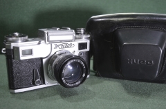 Фотоаппарат "Киев" с объективом Гелиос-103. Кофр. Чехол. СССР. #U