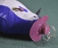 Елочная игрушка ватная "Пингвин с тростью, пингвиненок". Папье-маше, вата, СССР.