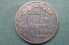 Медаль настольная "Рига, Riga". Рижское бюро экскурсий. Rīgas ceļojumu un ekskursiju biroj. #2