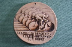 Медаль "Велотур Янтарный берег. Калининград, 1979 год". Велосипед. Керамика.