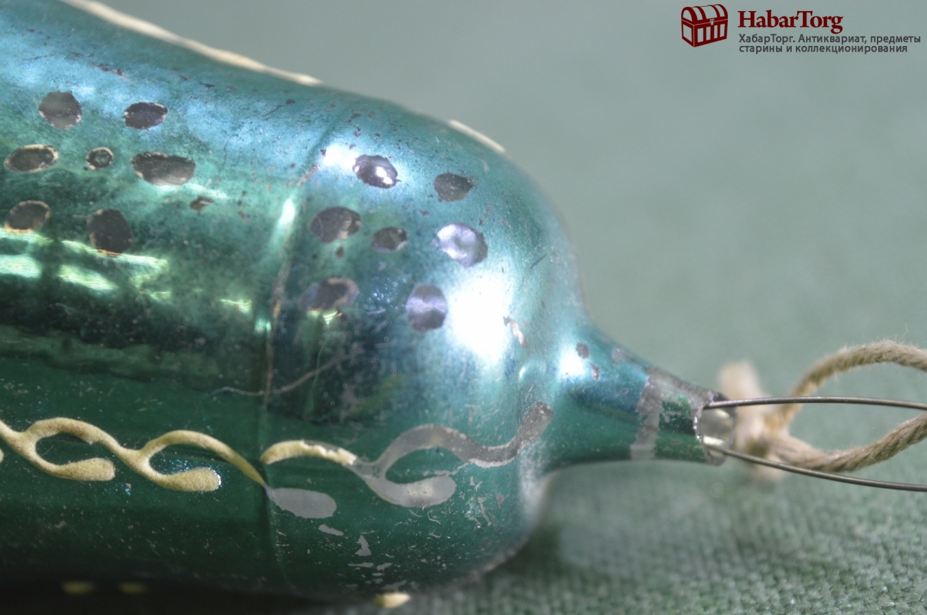 Купить Елочная новогодняя игрушка "Колокол колокольчик зеленый". Стекло ...