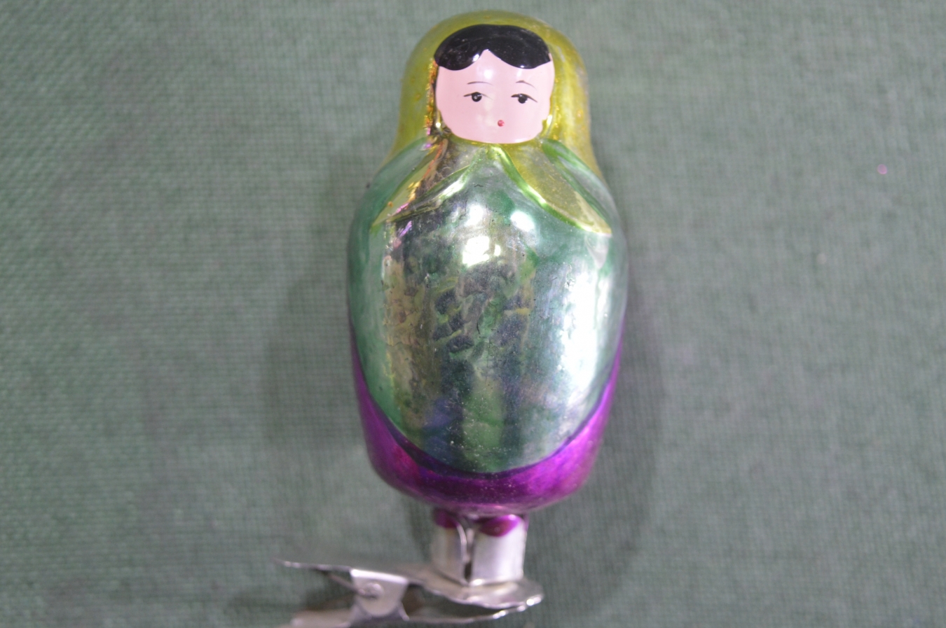 Купить Елочная новогодняя игрушка "Матрешка". Стекло, прищепка. СССР. 7 ...