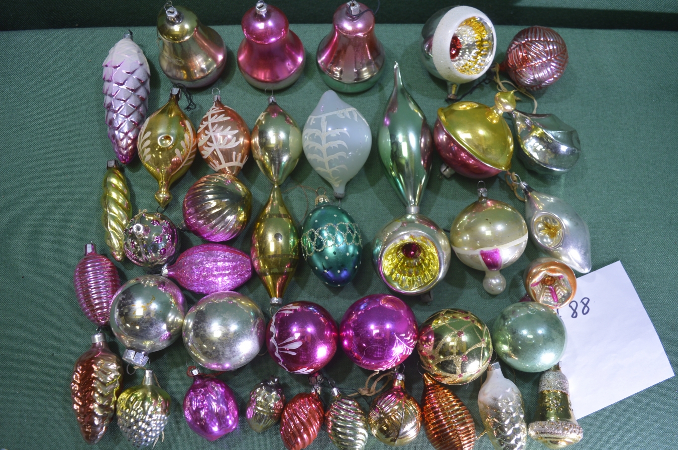 Купить Елочные новогодние игрушки, украшения. 40 штук. Ассорти. Стекло ...