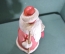 Дед Мороз ватный. В красной шубе, с палкой. Пластиковое основание. Высота 34,5 см.