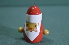 Елочная игрушка деревянная "Дед Мороз". Дерево. Подвесная.