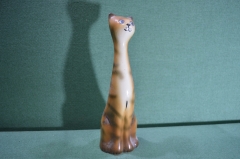 Статуэтка, фигурка фарфоровая "Рыжая кошка с голубыми глазами". Фарфор.