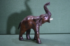 Статуэтка, фигурка "Индийский слон". Папье-маше, кожа. #1
