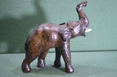 Статуэтка, фигурка "Индийский слон". Папье-маше, кожа. #2
