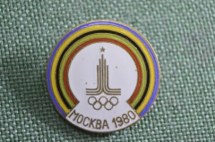 Знак, значок "Олимпиада, Москва 1980 год". Тяжелый металл, эмали.