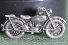 Знак значок "Мотоцикл мотоспорт". Фестиваль 1957 года. Серебро 875 проба. СССР.
