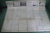 Карта старинная Железных дорог и водных сообщений Российской Империи. 72х57. 1913 год.
