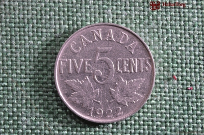 5 центов, никель, Георг V, Канада, 1922 год 