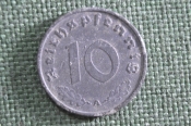 Монета 10 пфеннигов, пфеннингов 1941 года. Цинк, Буква A. Рейх, Германия. Deutsches Reich. Монета 10 пфеннигов, пфеннингов 1941 года. Цинк, Буква A. Рейх, Германия. Deutsches Reich.