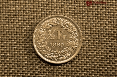 ½ франка, серебро, Швейцария, 1960 год