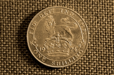 1 шиллинг, Король Георг V, Серебро,  Великобритания, 1924 года