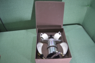 Кофеварка гейзерная с чайными парами. Набор в коробке. Фарфор Hollohaza. Холлохаза. Венгрия. #U