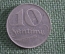 Монета 10 сантимов, сантим 1922 года, Латвия. Samtimu, Latvija
