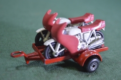 Мотоцикл машинка на прицепе "Matchbox Honda". Великобритания. 1977 год.