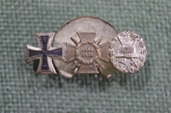 Знак фрачник петличная миниатюра "Железный крест Гинденбург Ранение"