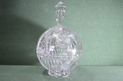 Ваза хрустальная, шар. Конфетница. Хрусталь, Чехословакия. Дефект !!!