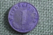 Монета 1 рейхспфенниг, пфенниг 1943 года A. Рейх. Германия.