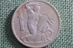 Монета 1 крона 1922 года. Чехословакия.