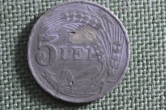 Монета 5 лей 1942 года. Regatul Romaniei, Румыния.