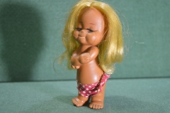 Кукла, куколка резиновая "Девочка со светлыми волосами". Пляж, пляжница. Резина. Япония, Japan.