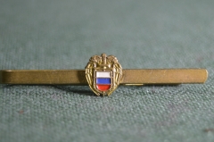 Заколка для галстука. Флаг России, Меч. Латунь.