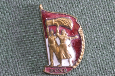 Знак, значок "ВСХВ". Клеймо ЛЭ, Ленэмальер. Всесоюзная Сельскохозяйственная Выставка. Тяж металл #Z2