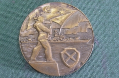Медаль настольная "Эскадренный миноносец Расторопный". ВМФ, моряк. Тяжелый металл. #2