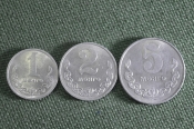 Монета 1 2 5 менге мунгу 1980 года. Набор. Монголия. XF.