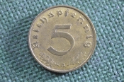 Монета 5 рейхспфеннигов пфеннигов 1937 года. Рейх. Германия. Монета 5 рейхспфеннигов пфеннигов 1937 года. Рейх. Германия.