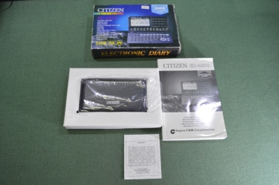 Записная книжка электронная дневник "Citizen ED 4800". Коробка. Инструкция. Комплект. Япония. 1980е