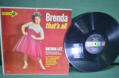 Пластинка виниловая "Brenda Lee. That's all". Бренда Ли. Decca. Винил 1 lp.