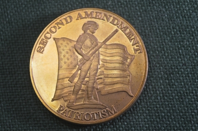 Монета, жетон 1 унция Медь США. COPPER USA. Second amendment. Патриотизм. 