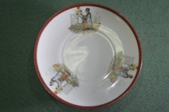Блюдце старинное фарфоровое "Шинуазри". Фарфор Кузнецов. Царская Россия. #U