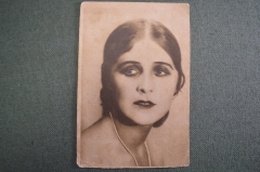Открытка старинная "Девушка". Теакинопечать, Москва, Гознак, 1928 год. #O9